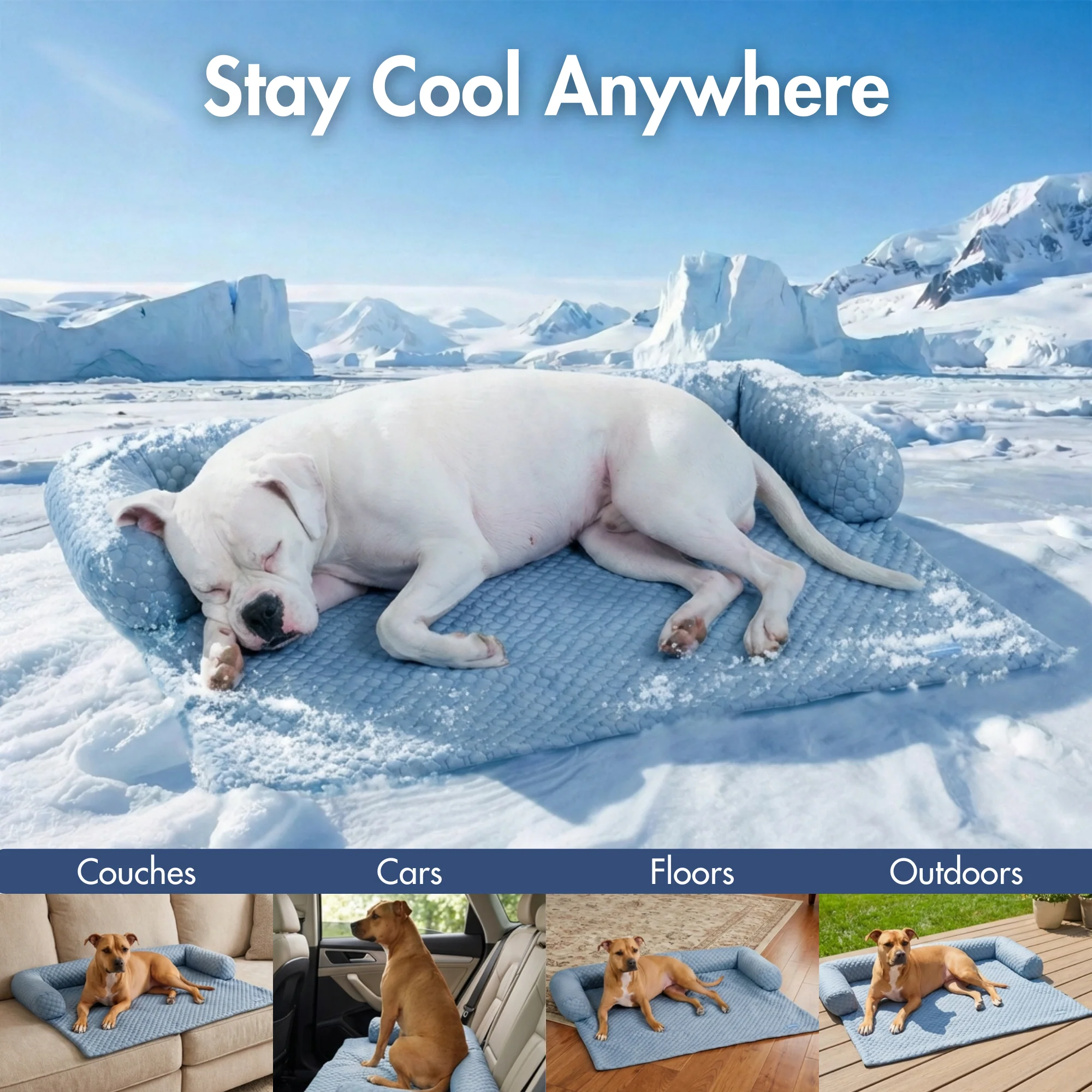 Frostcore™ Cooling Couch Cover Dog Bed - Ash Blue - Image 11
