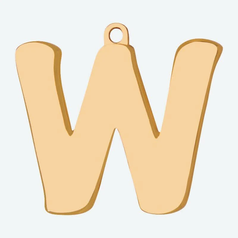 Initial Letter Jewelry Tag - W - Image 3