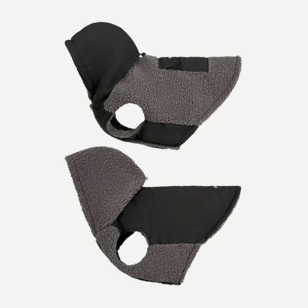 Reversible Sherpa Jacket - Grey and Black - Image 3