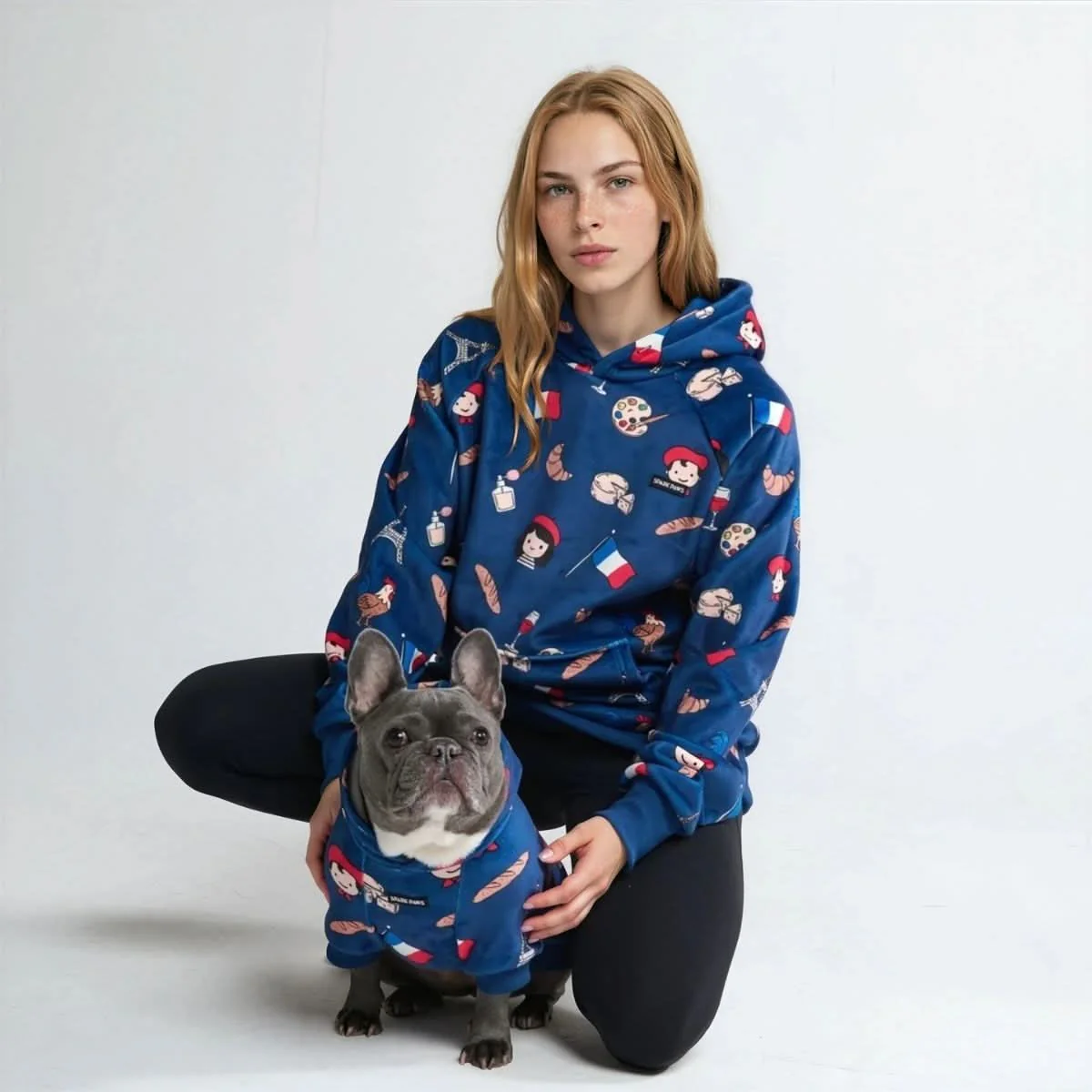 The France Human Hoodie - Blue