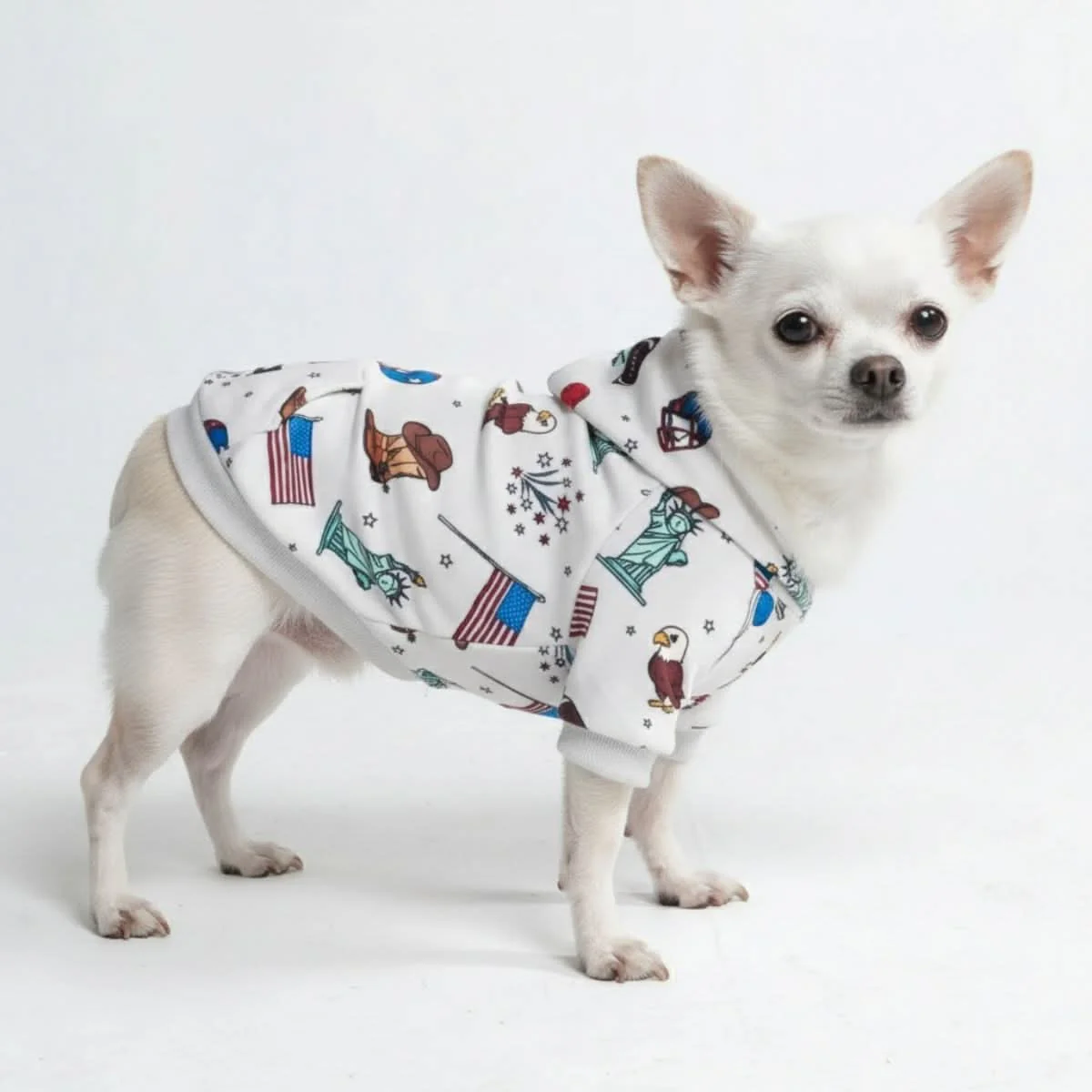 The USA Dog Hoodie - Grey - Image 3