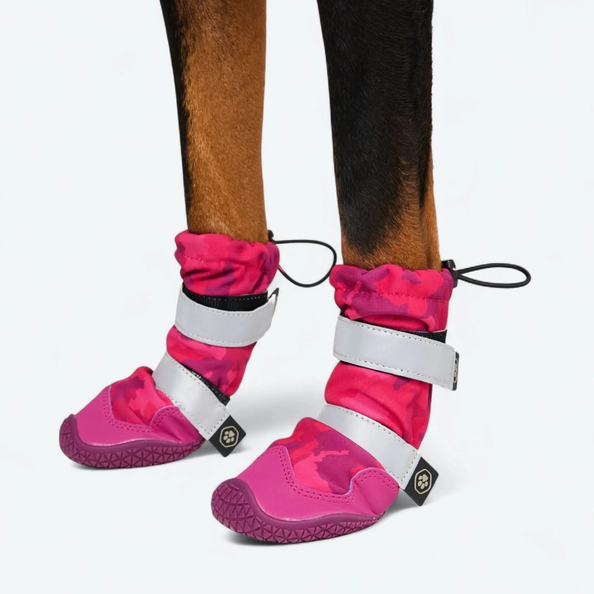 Dog Rainboots, Waterproof Dog Shoes - Fuchsia Camo - Image 3